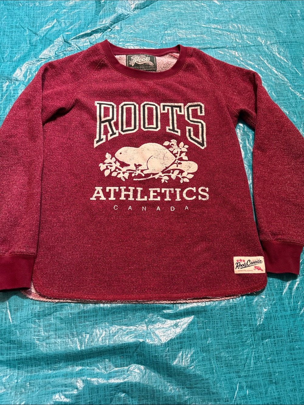 Burgundy 'Roots Athletics' Crew Sweatshirt
